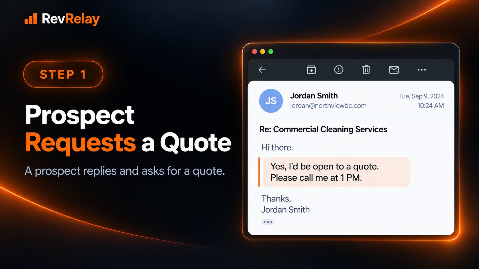 Step 1: A prospect requests a quote
